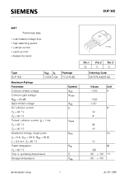 Datasheet BUP302 производства Siemens