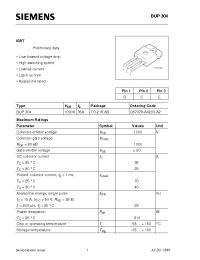 Datasheet BUP304 производства Siemens