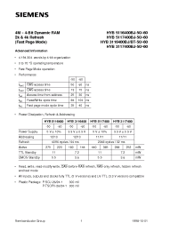 Datasheet HYB3116400BT-60 производства Siemens