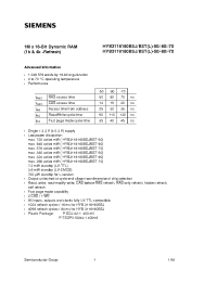 Datasheet HYB3118160BST-50 manufacturer Siemens