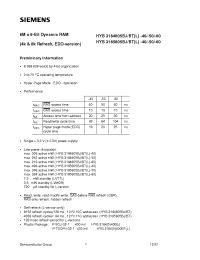 Datasheet HYB3164805BJ-40 manufacturer Siemens
