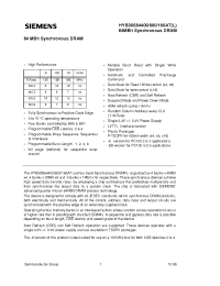 Datasheet HYB39S64400 производства Siemens
