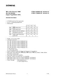 Datasheet HYB5116405BJ-50 manufacturer Siemens