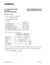 Datasheet HYB5118165BSJ-50 manufacturer Siemens