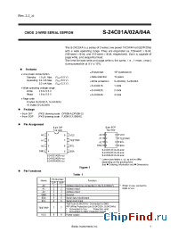 Datasheet S-24C01A manufacturer Seiko