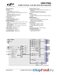 Datasheet C8051F206-GQ производства Silicon Lab.