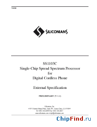 Datasheet SS1103C производства Siliconians