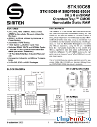 Datasheet STK10C68-35I производства Simtek