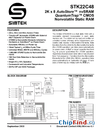 Datasheet STK22C48-20 производства Simtek