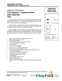 Datasheet SSD1810A manufacturer Solomon Systech