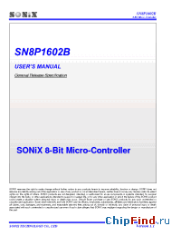 Datasheet SN8P1602BS производства SONiX