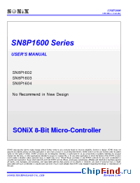 Datasheet SN8P1602P производства SONiX