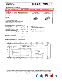 Datasheet CXA1673 manufacturer SONY