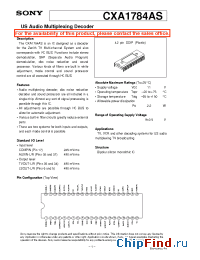 Datasheet CXA1784AS manufacturer SONY
