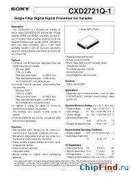 Datasheet CXD2721Q-1 manufacturer SONY