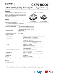 Datasheet CXP740000-U01R manufacturer SONY
