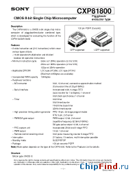 Datasheet CXP81800-U01Q manufacturer SONY