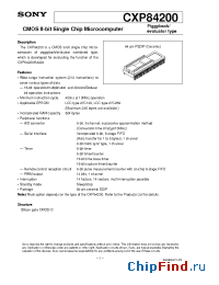 Datasheet CXP84200 manufacturer SONY