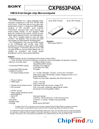 Datasheet CXP853P40AS-2 manufacturer SONY