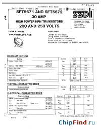 Datasheet SFT5672 производства SSDI