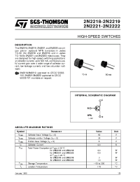 Datasheet 2N2218-2N2219 manufacturer STMicroelectronics