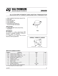 Datasheet 2N6059 manufacturer STMicroelectronics