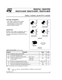 Datasheet BAS70W производства STMicroelectronics