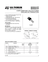 Datasheet BDW93CFP производства STMicroelectronics