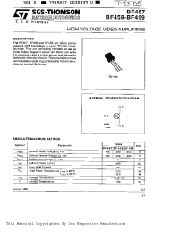 Datasheet BF459 производства STMicroelectronics
