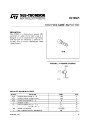 Datasheet BFW43 производства STMicroelectronics