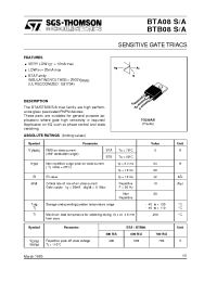 Datasheet BTA08-400A производства STMicroelectronics