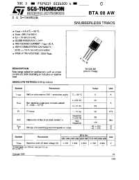Datasheet BTA08-400AW manufacturer STMicroelectronics