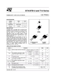 Datasheet BTA12-400B производства STMicroelectronics
