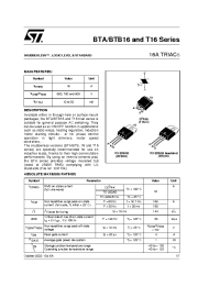 Datasheet BTA16-400BW производства STMicroelectronics