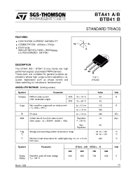Datasheet BTA41-400B manufacturer STMicroelectronics