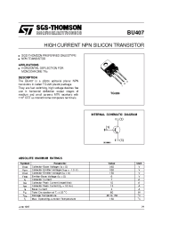 Datasheet BU407 производства STMicroelectronics
