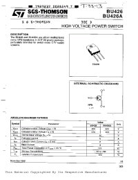 Datasheet BU426 производства STMicroelectronics