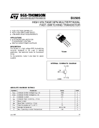 Datasheet BU505 производства STMicroelectronics