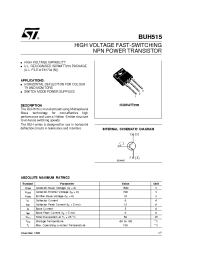 Datasheet BUH515 производства STMicroelectronics