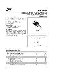 Datasheet BUL1101E производства STMicroelectronics