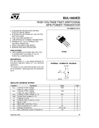 Datasheet BUL1603ED производства STMicroelectronics