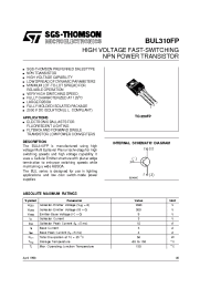 Datasheet BUL310FP производства STMicroelectronics
