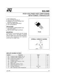 Datasheet BUL39 manufacturer STMicroelectronics