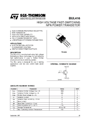 Datasheet BUL416 производства STMicroelectronics