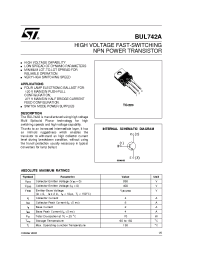 Datasheet BUL742A производства STMicroelectronics