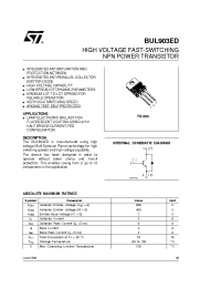 Datasheet BUL903 производства STMicroelectronics