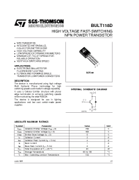 Datasheet BULT118D производства STMicroelectronics
