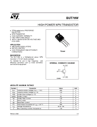 Datasheet BUT70W manufacturer STMicroelectronics