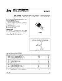 Datasheet BUV27 производства STMicroelectronics