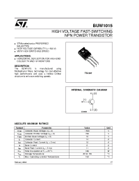 Datasheet BUW1015 производства STMicroelectronics